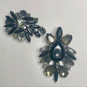 Hair Clip, Black and Silver Rhinestone Bundle